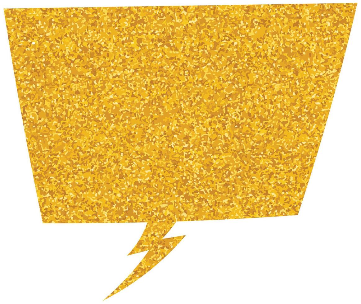 Vibrant golden speech bubble featuring a lightning bolt vector