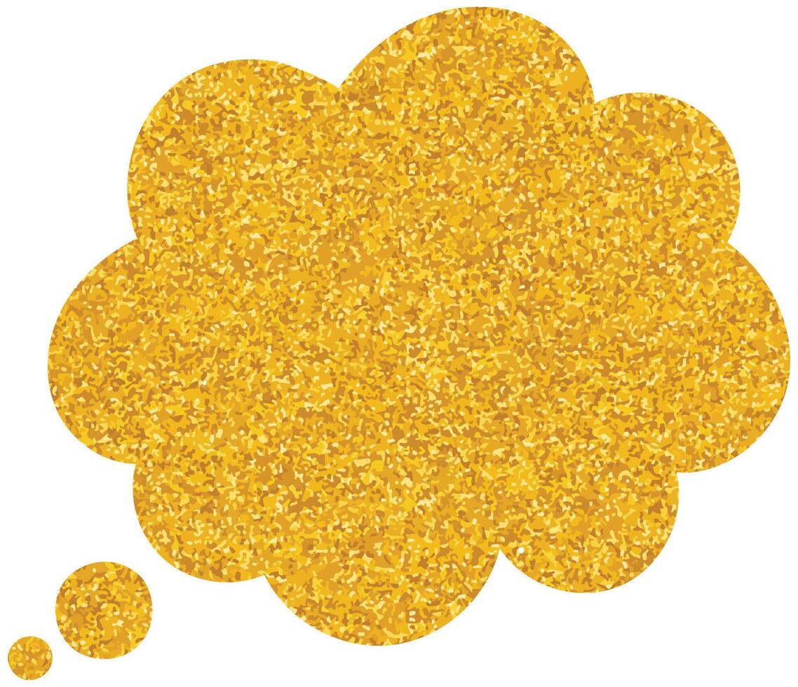 Creative thought bubble with a gold glitter effect for design vector