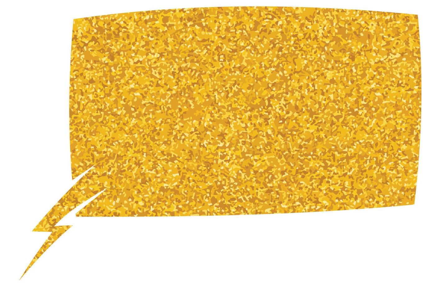 Colorful speech bubble with a textured golden filling vector