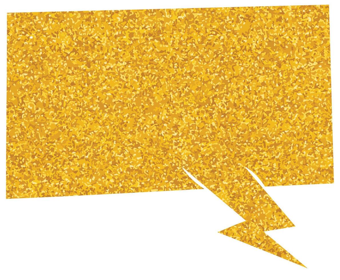 Colorful golden speech bubble with lightning shape design vector