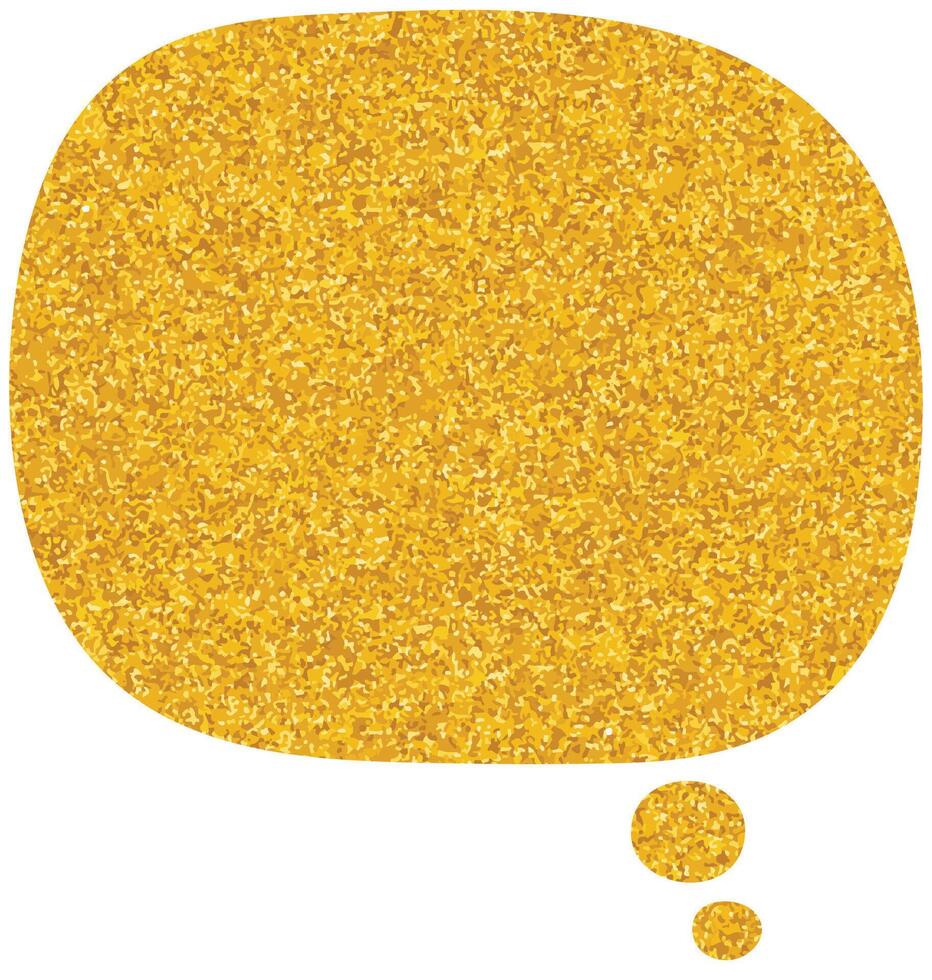 Glittery speech bubble design with vibrant gold texture vector