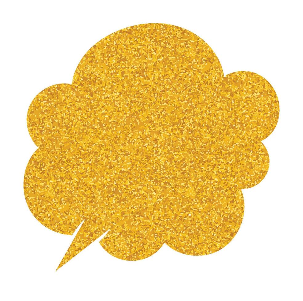Creative golden speech bubble design with sparkles vector