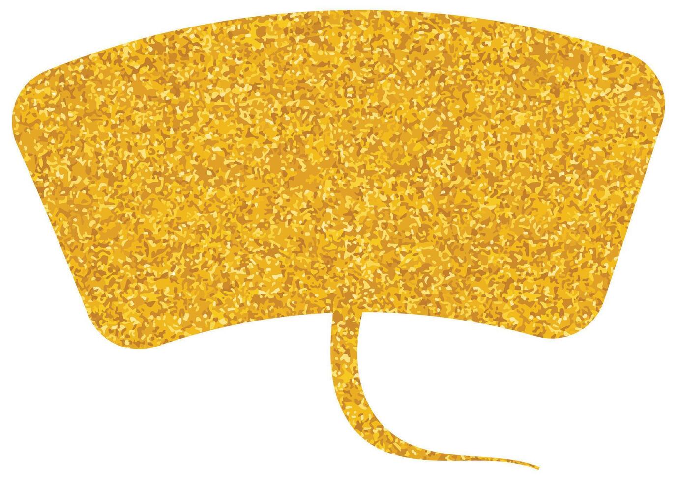 Golden color speech bubble with a unique curved shape on a white background vector