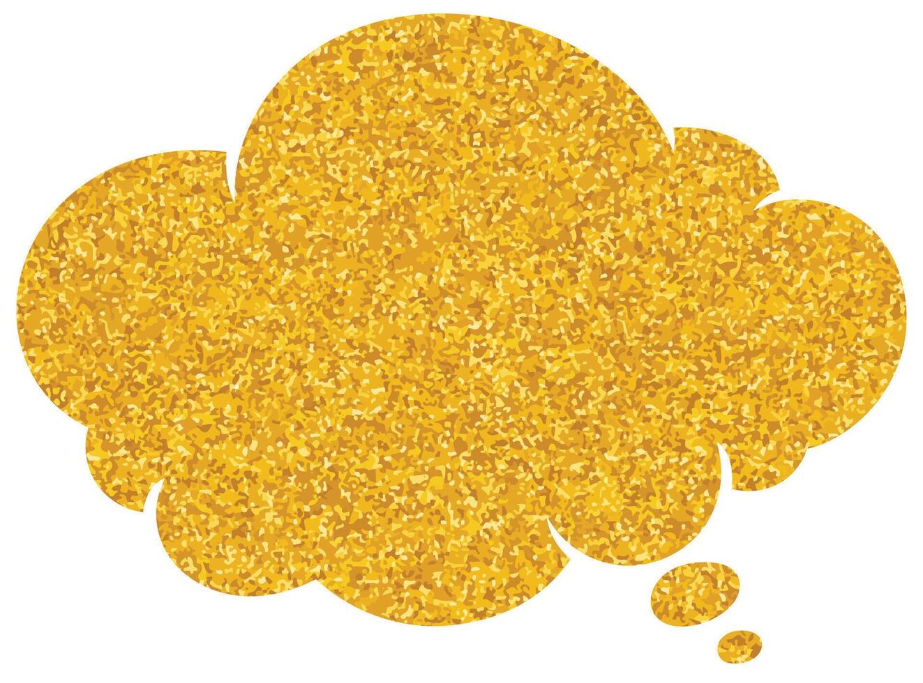 Bright golden thought bubble with sparkling texture design vector