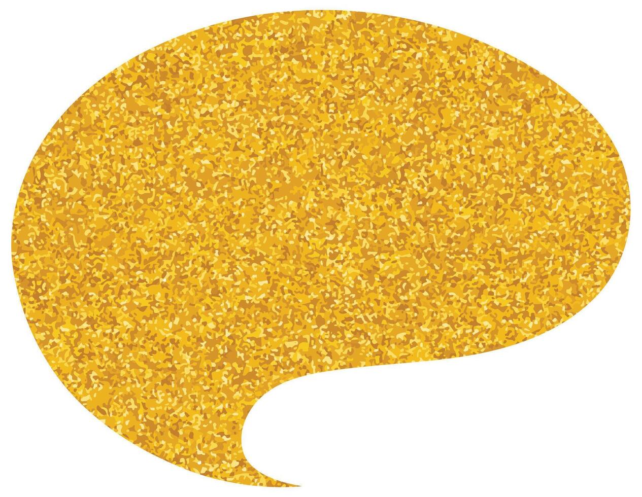 Bright glittered golden speech bubble on a blank background vector
