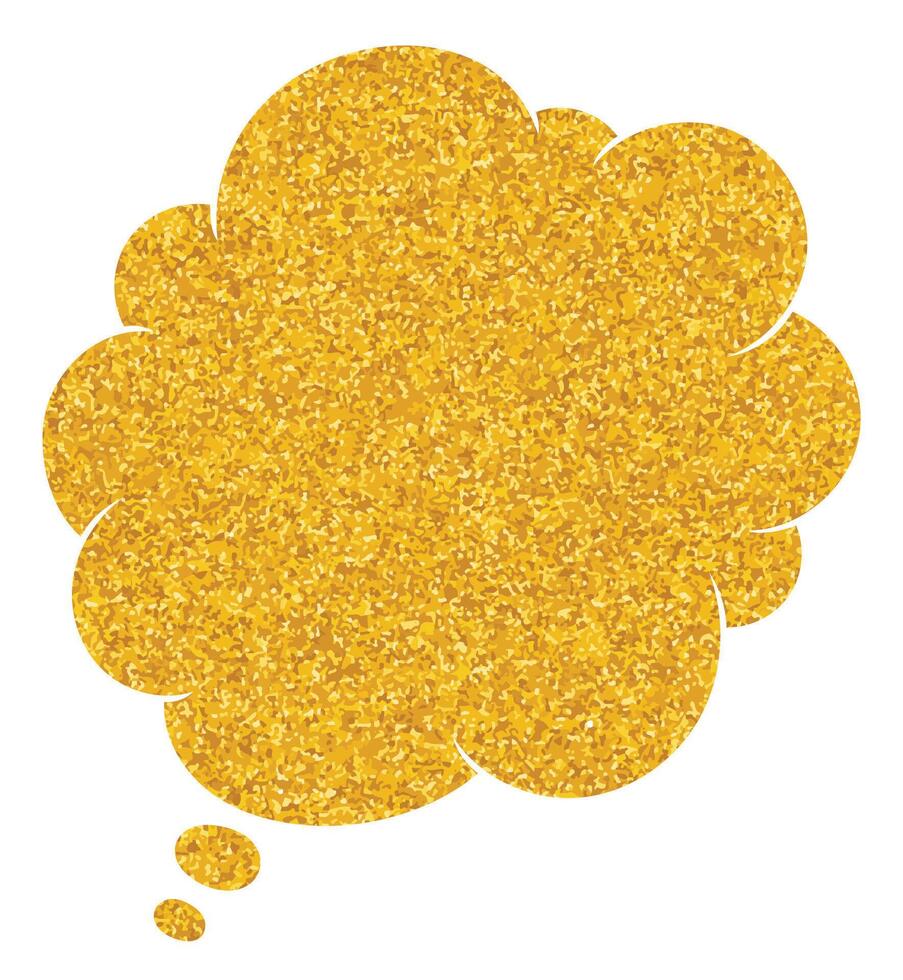 Creative thought bubble design with golden glitter effect vector