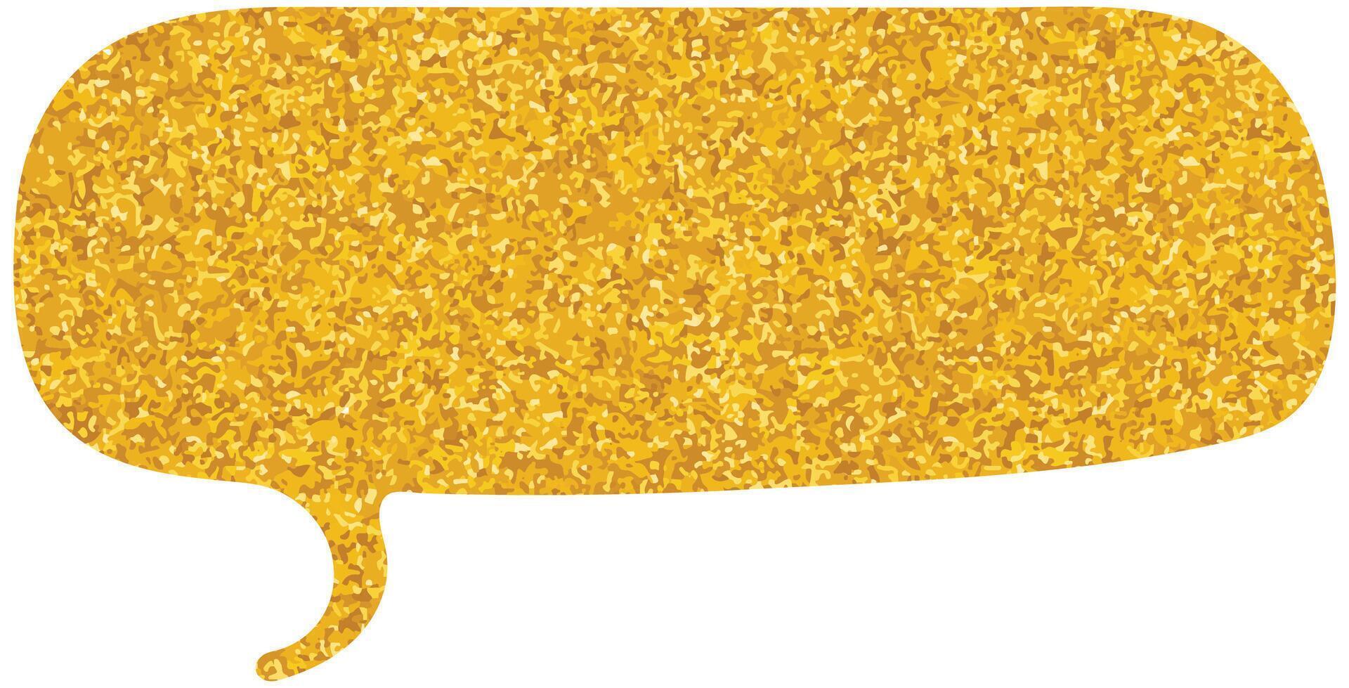 Bright yellow speech bubble with a textured surface design vector