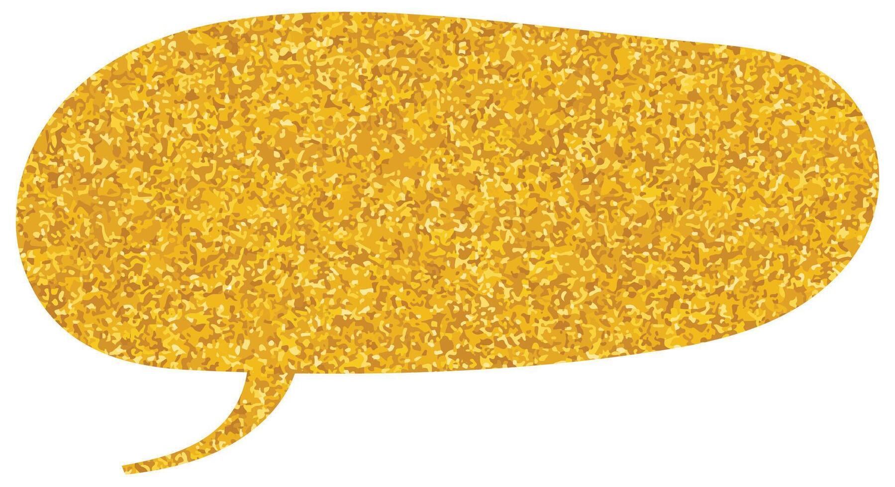Speech bubble filled with golden glitter for creative design vector