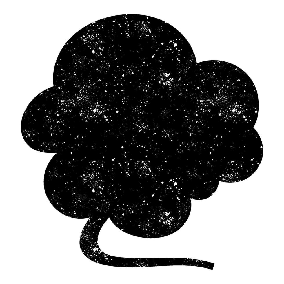 Abstract black speech bubble silhouette with cosmic texture design vector