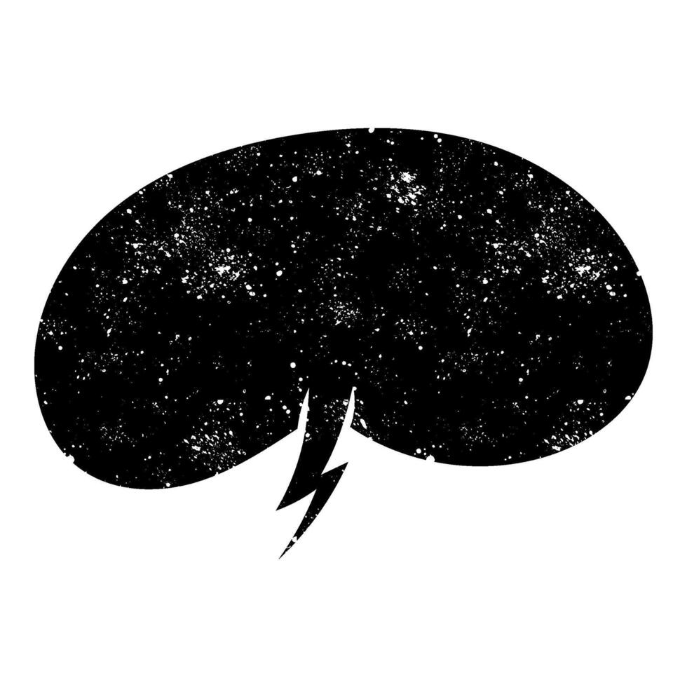 Creative illustration of a speech bubble with lightning bolt design vector