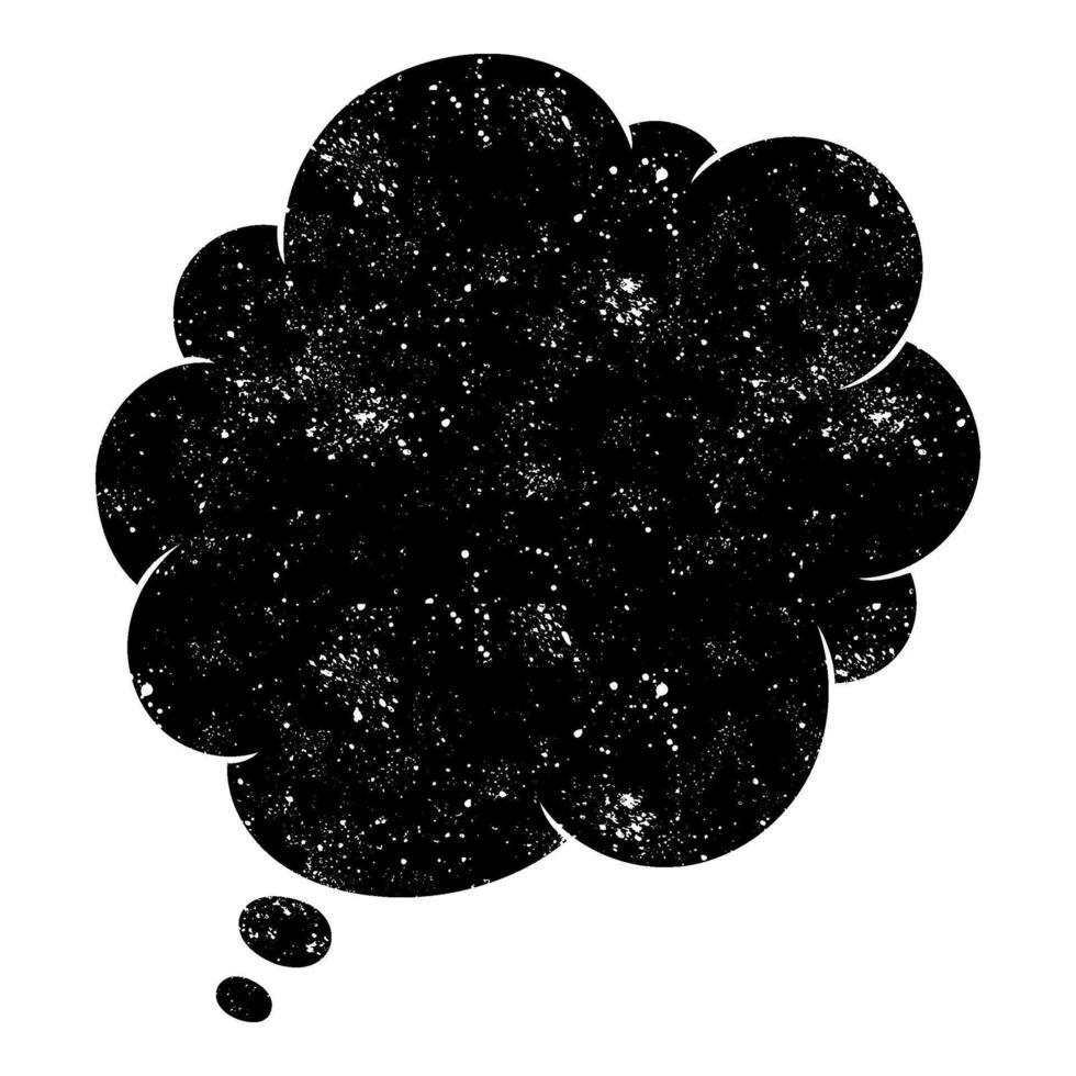 Unique black thought bubble design with cosmic backdrop vector