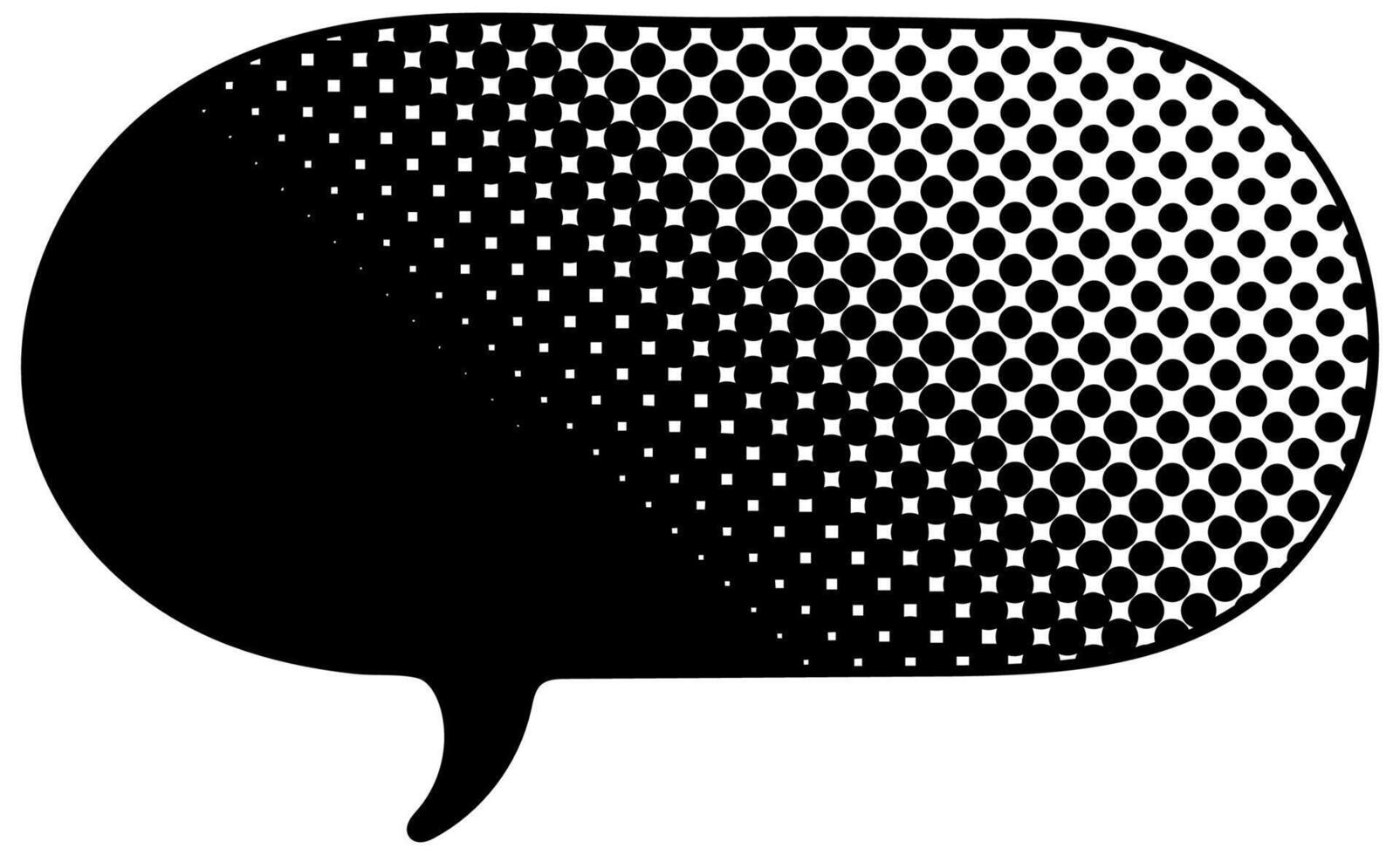 Creative speech bubble design with gradient pattern effect vector