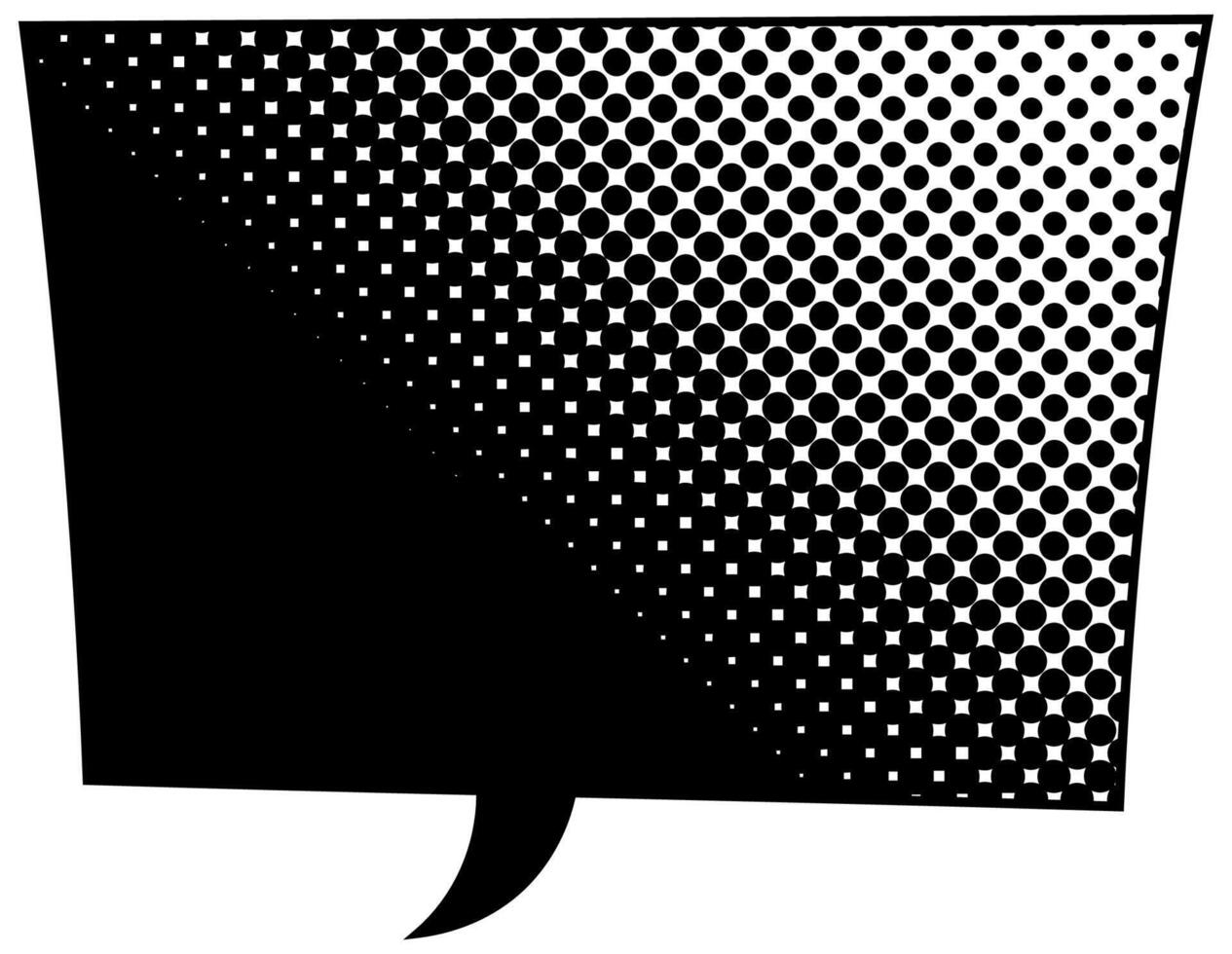 Speech bubble design with halftone effect in black color vector