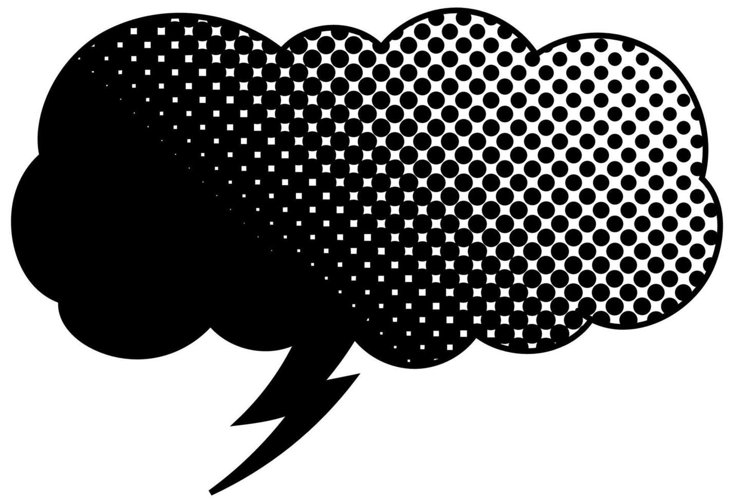 Modern graphic of a stylized speech bubble with lightning vector