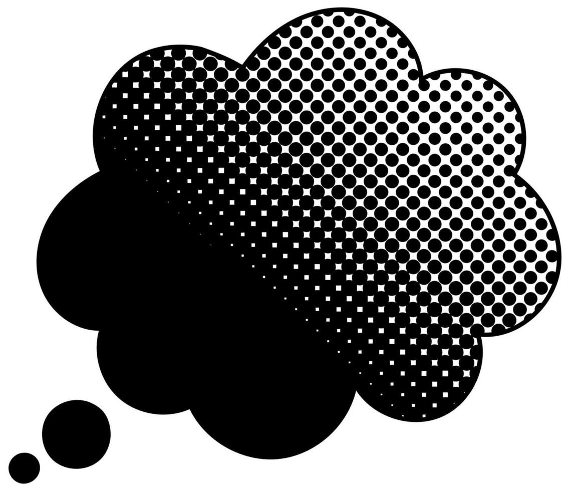 Creative thought bubble design in black and white vector