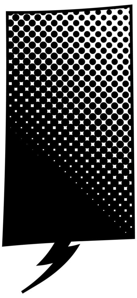 Creative speech bubble featuring black and white dotted pattern vector
