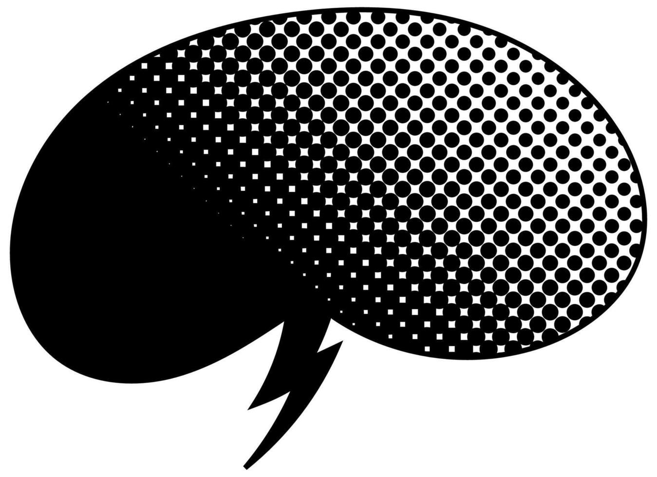 Creative speech bubble design with a dynamic lightning bolt vector