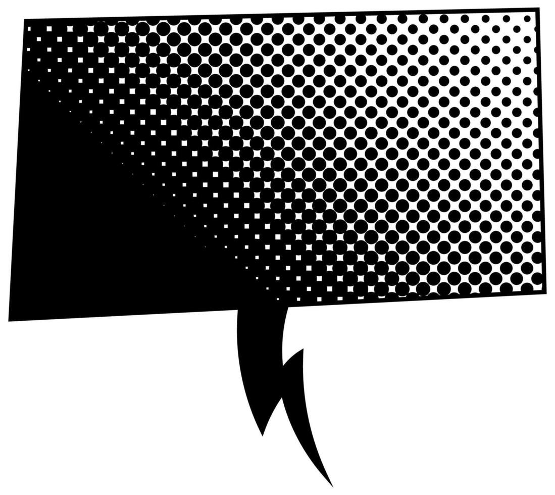 Speech bubble design with halftone pattern and dynamic shape vector