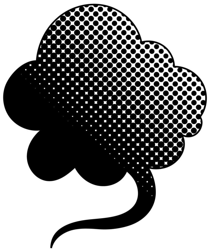 Creative black and white speech bubble silhouette design with texture vector
