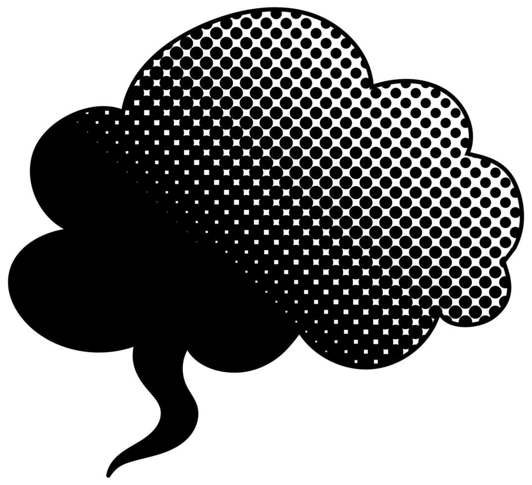 Unique art design featuring a halftone thought bubble shape vector