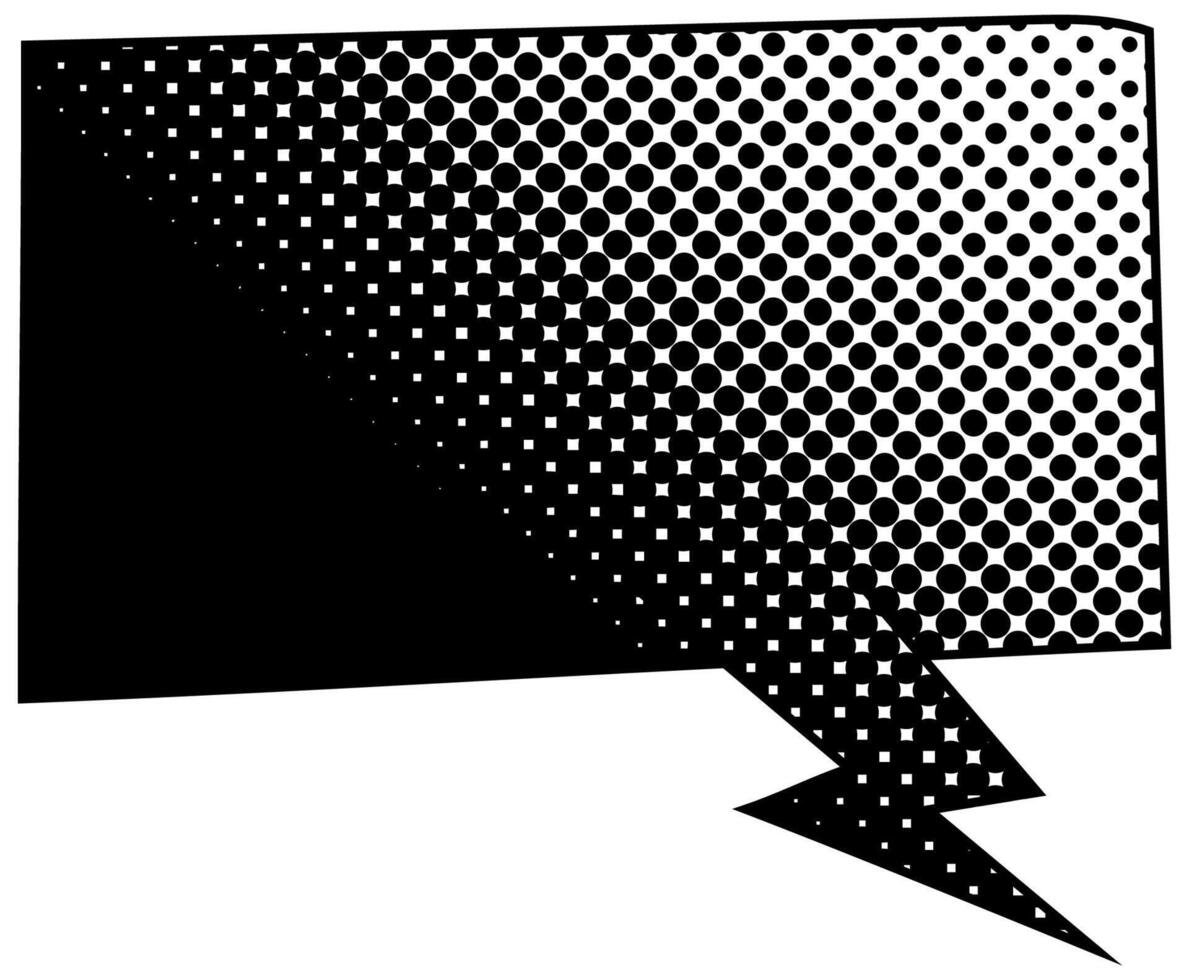 Creative speech bubble design with halftone pattern vector