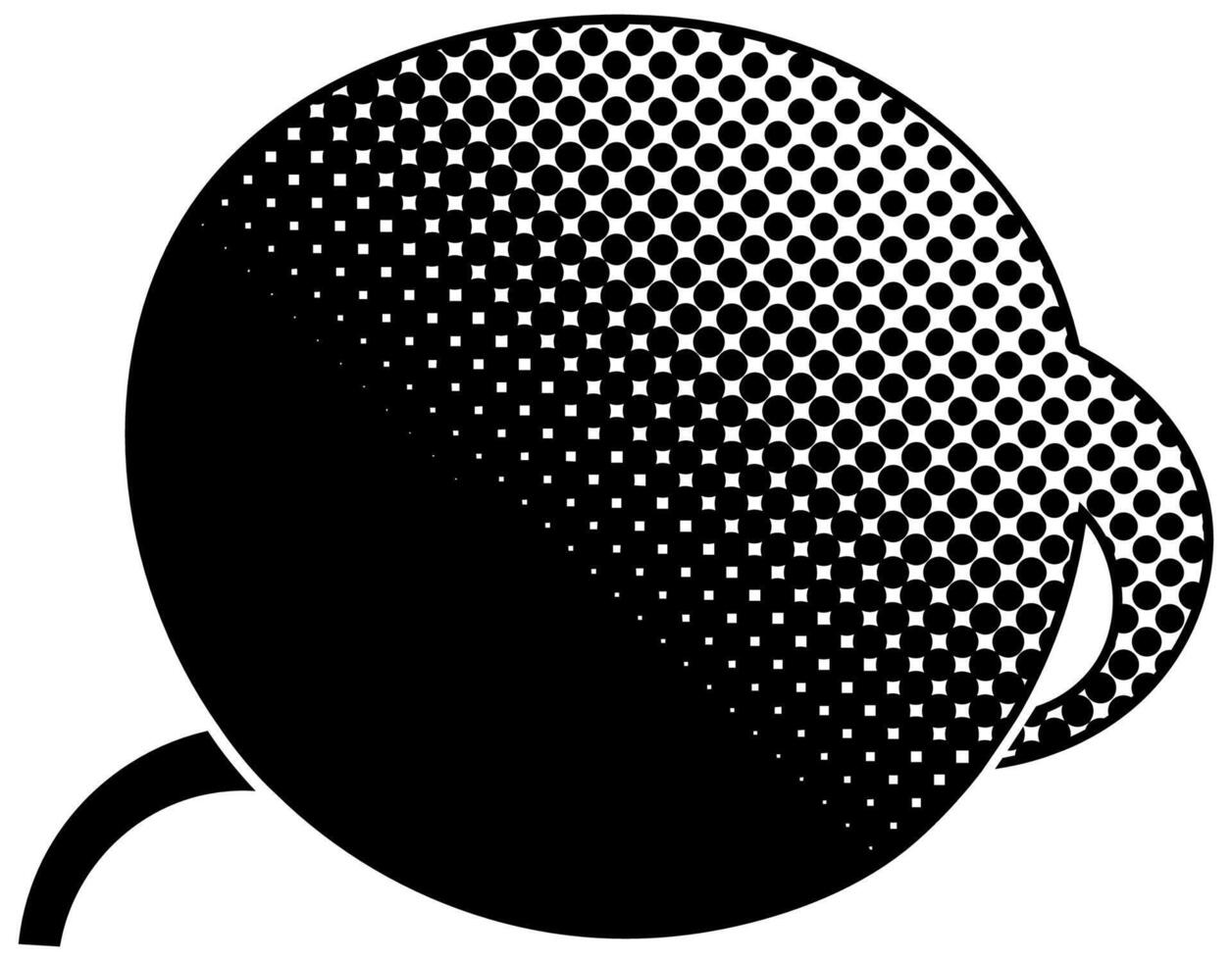 Creative black and white speech bubble featuring a stylized coffee cup vector