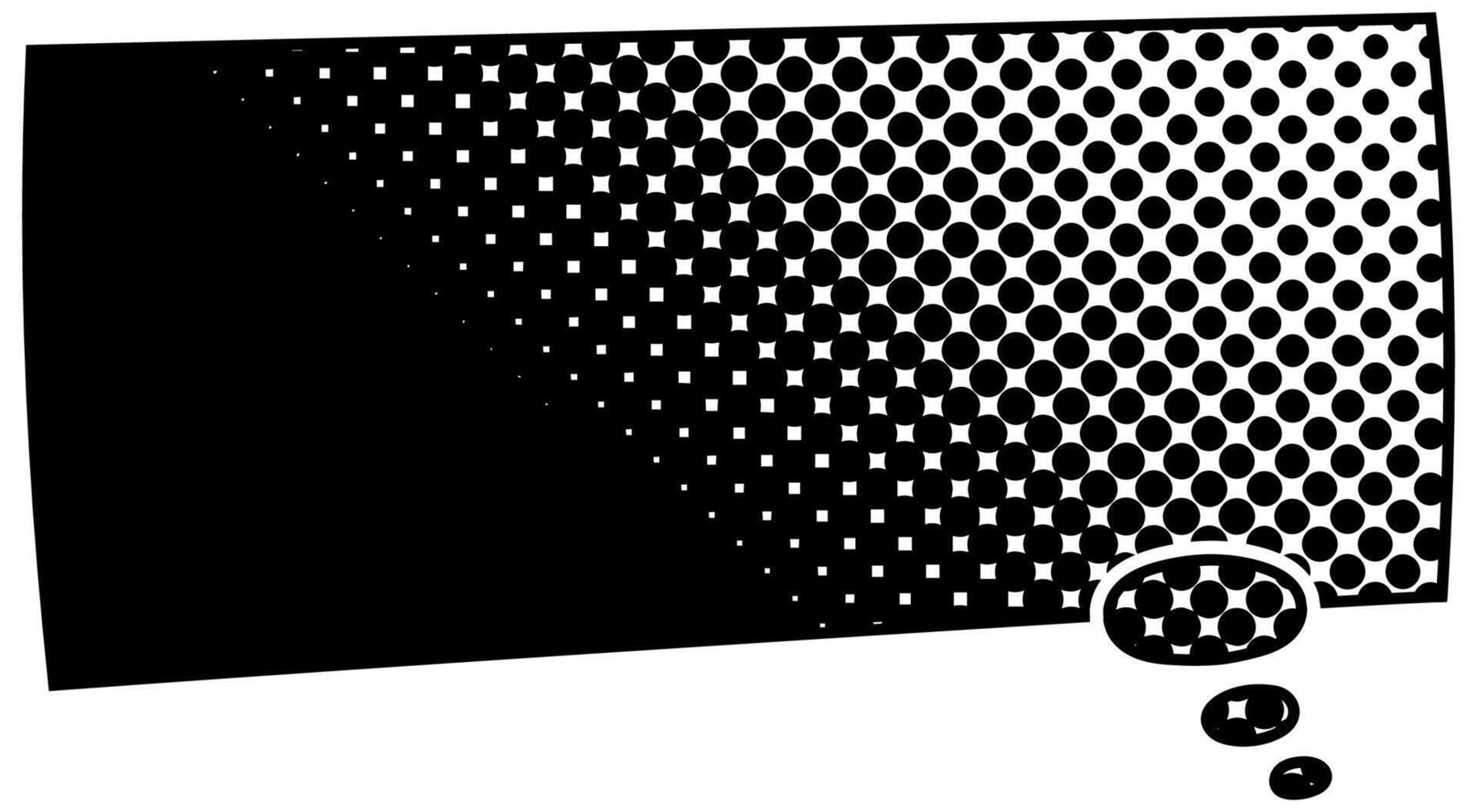 Abstract black and white speech bubble halftone design in modern art style vector