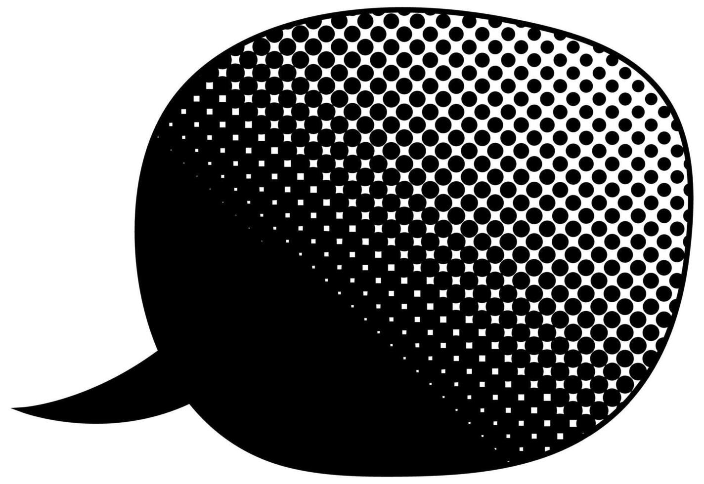 Speech bubble design with halftone pattern for communication needs vector