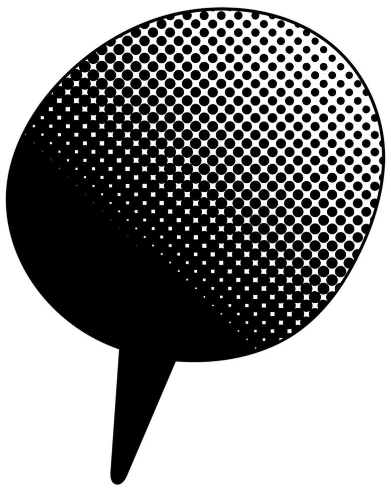 Graphic design of a speech bubble with a gradient halftone effect vector