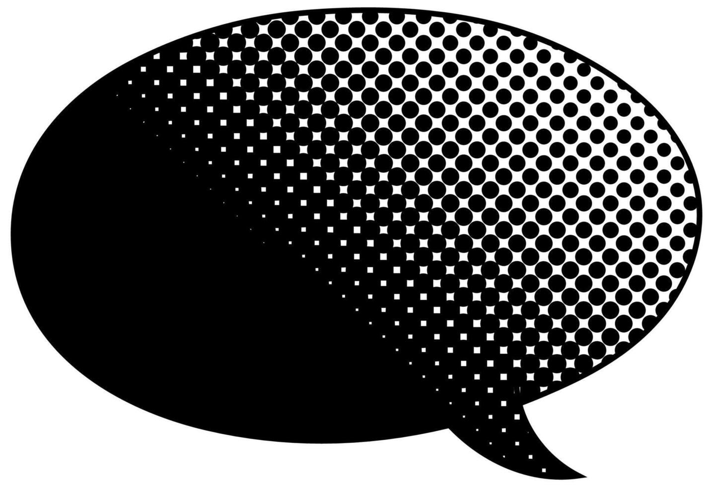 Talk bubble design with halftone pattern on white background vector