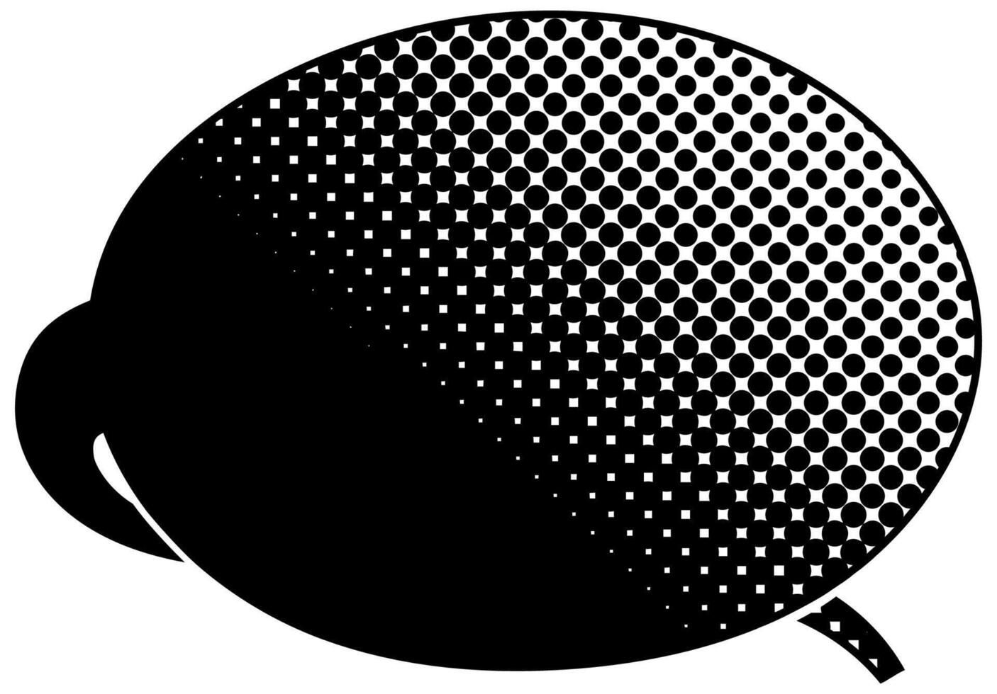 Simple black and white illustration of a speech bubble shape vector