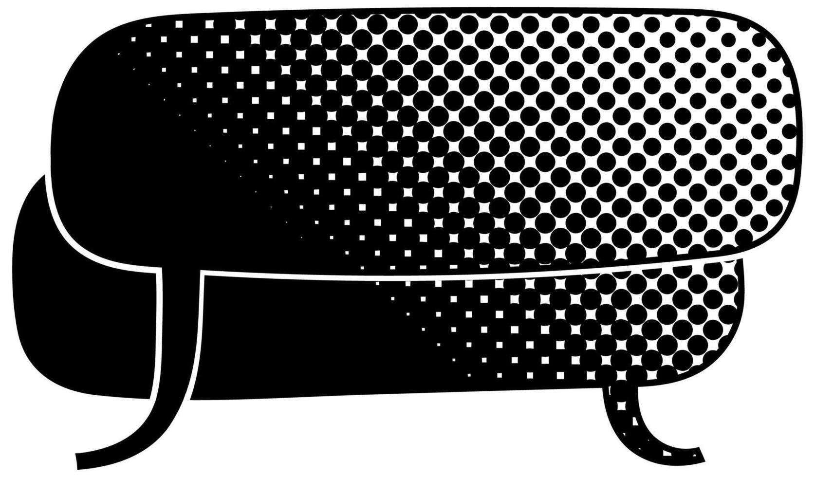 Modern speech bubble design with unique halftone pattern details vector