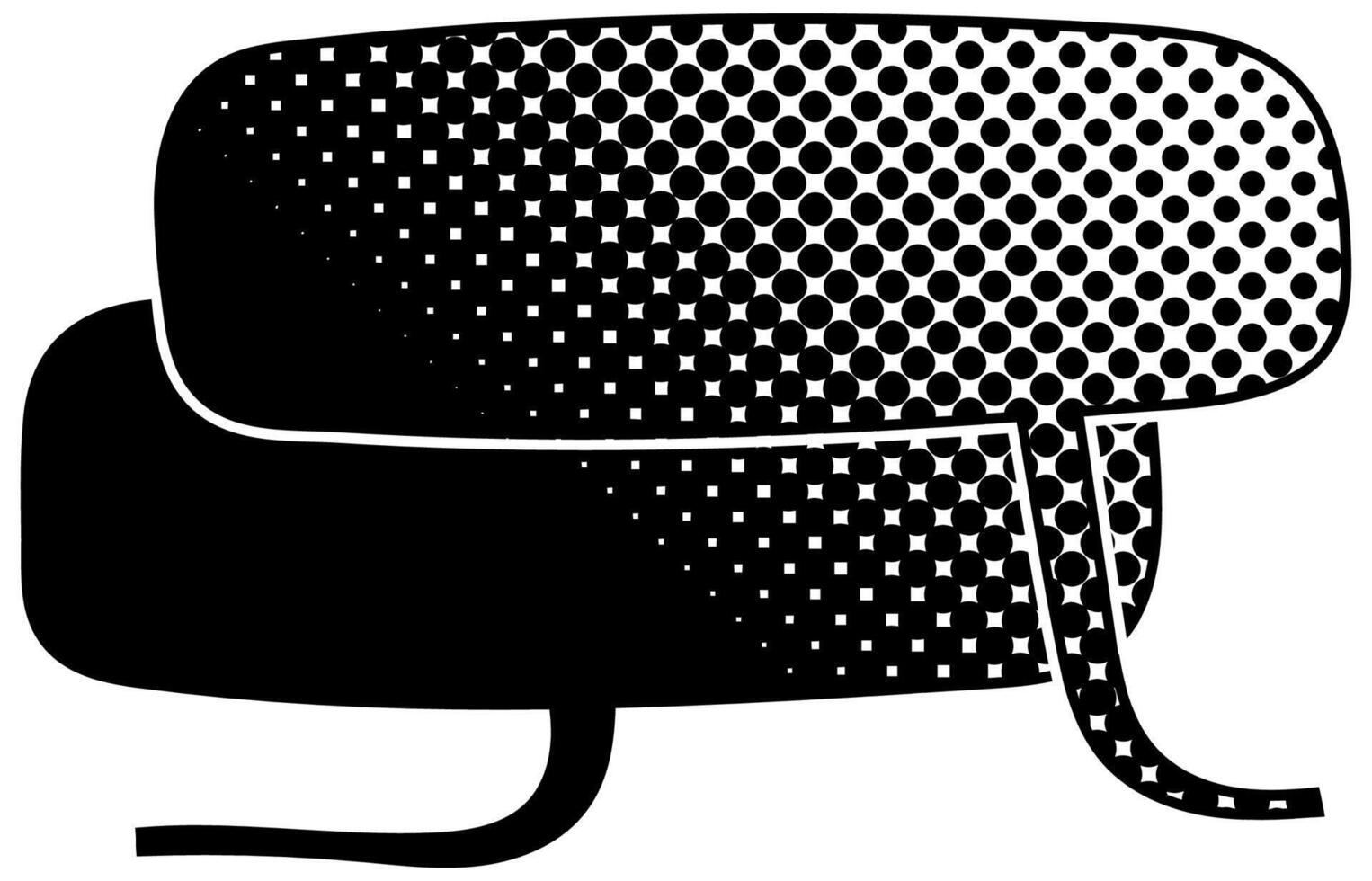 Unique black and white style speech bubble with halftone effect vector