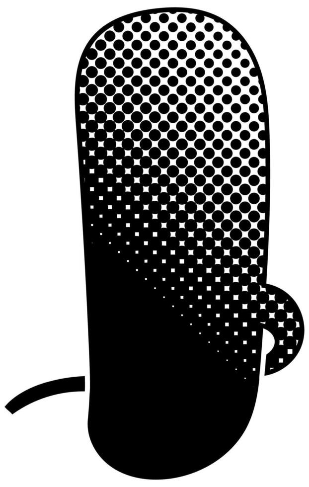 Unique black and white speech bubble with halftone patterns and curves vector