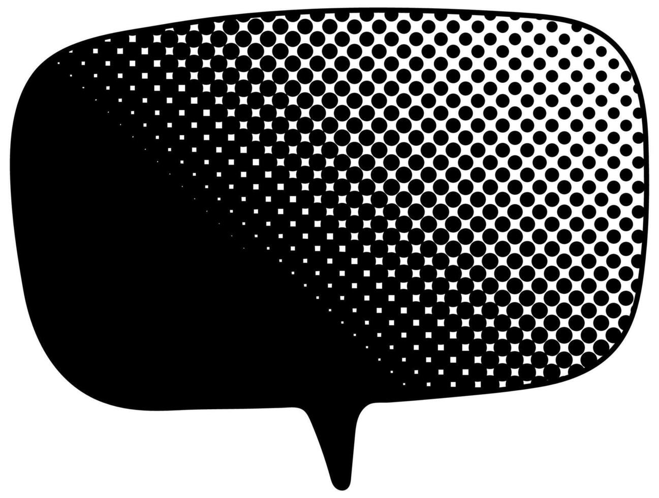 Creative black and white halftone speech bubble design vector