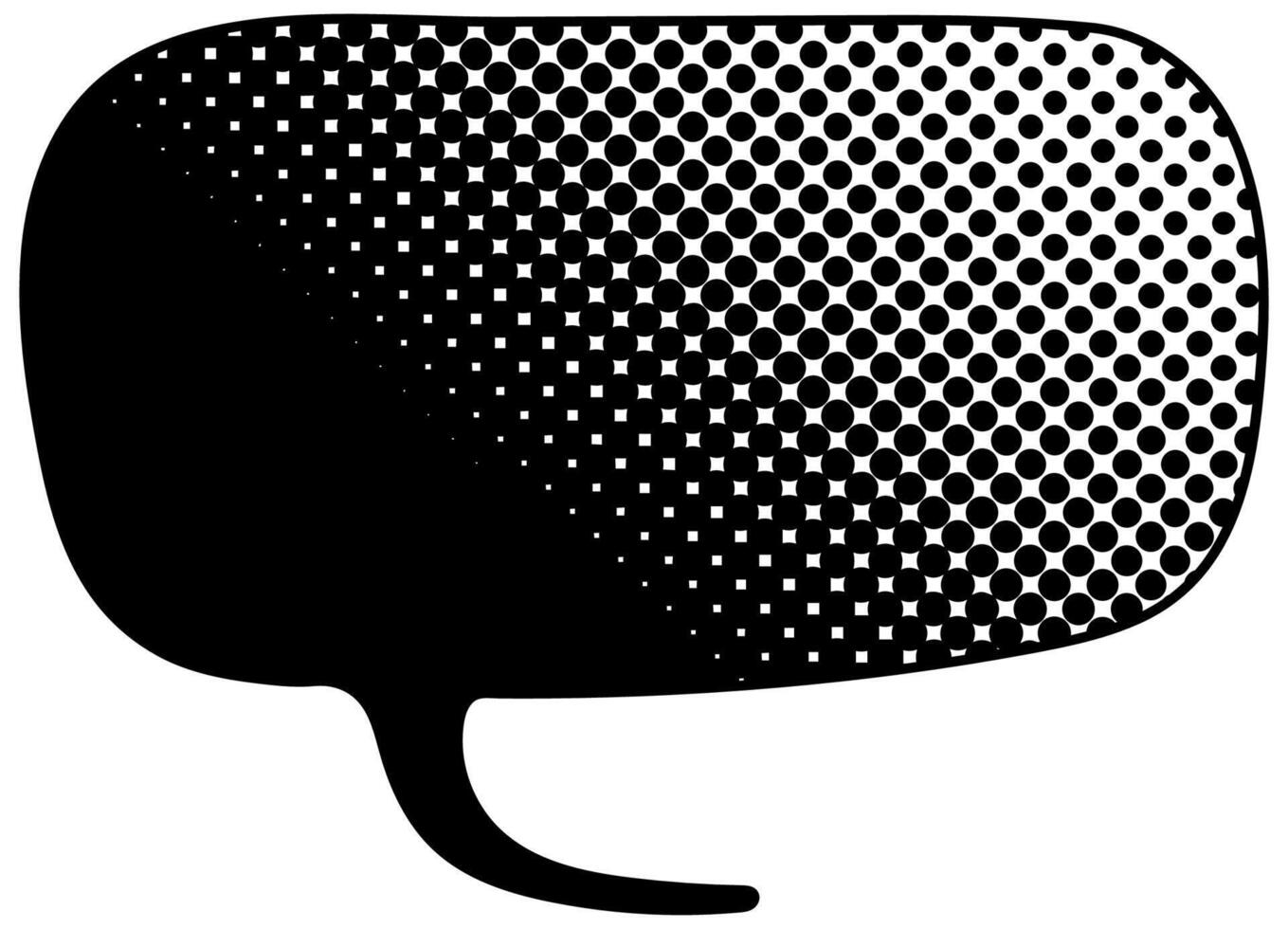 Creative speech bubble design with halftone gradient pattern vector