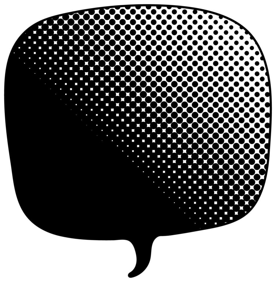 Unique art design with halftone dots on a speech bubble shape vector