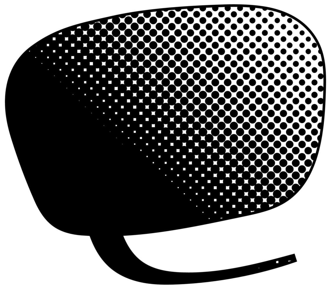 Unique black and white speech bubble of a dotted pattern on a surface vector