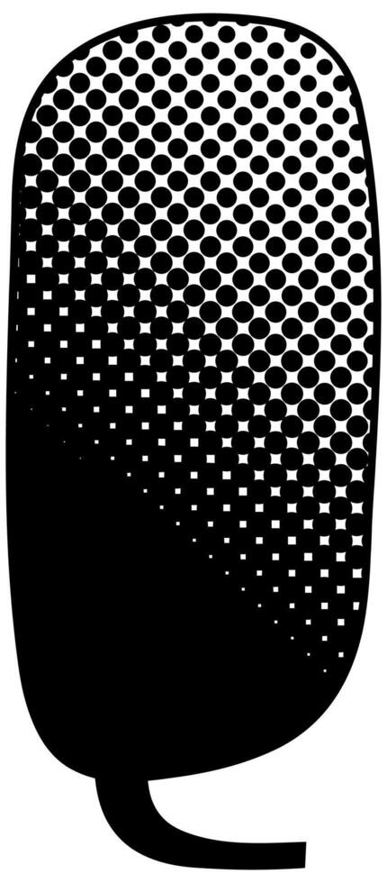 Patterns of perforation in a sleek black speech bubble vector