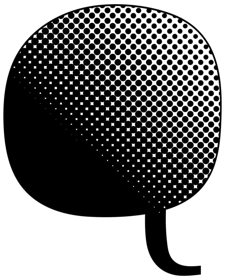 Creative black and white speech bubble design with dotted pattern vector