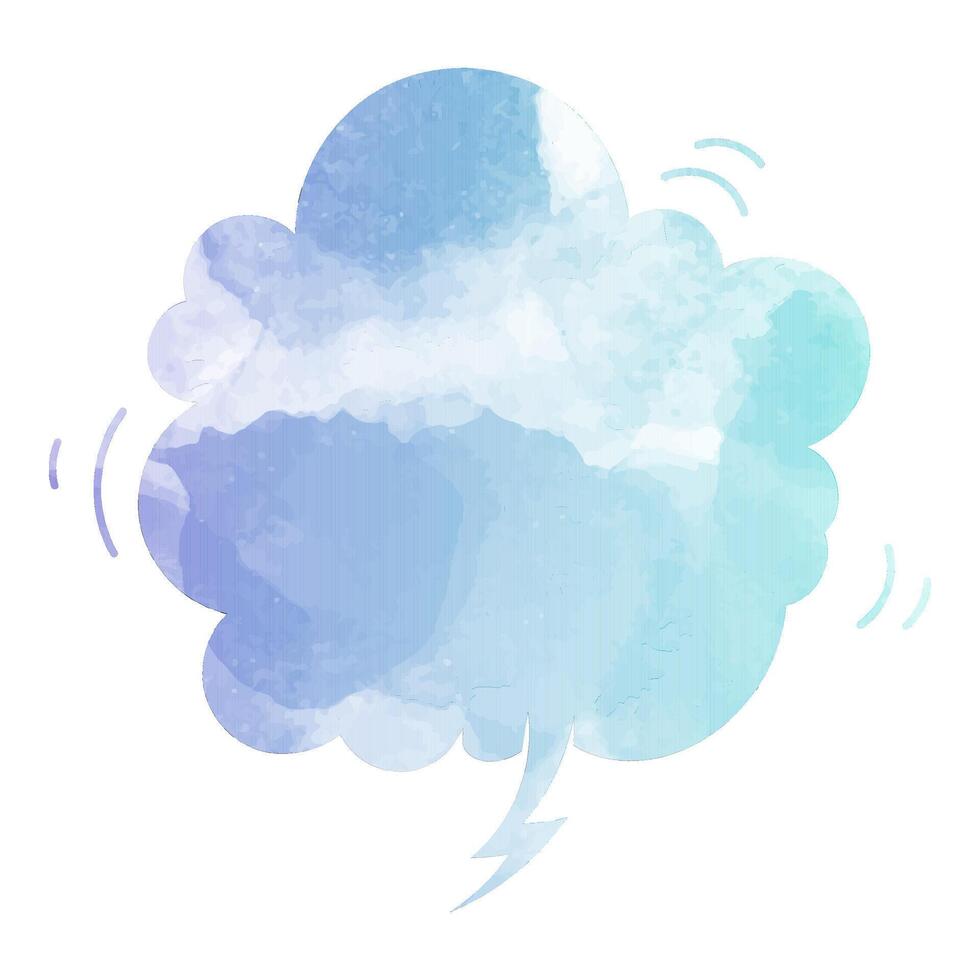 Creative speech bubble illustration in soft blue and white tones vector
