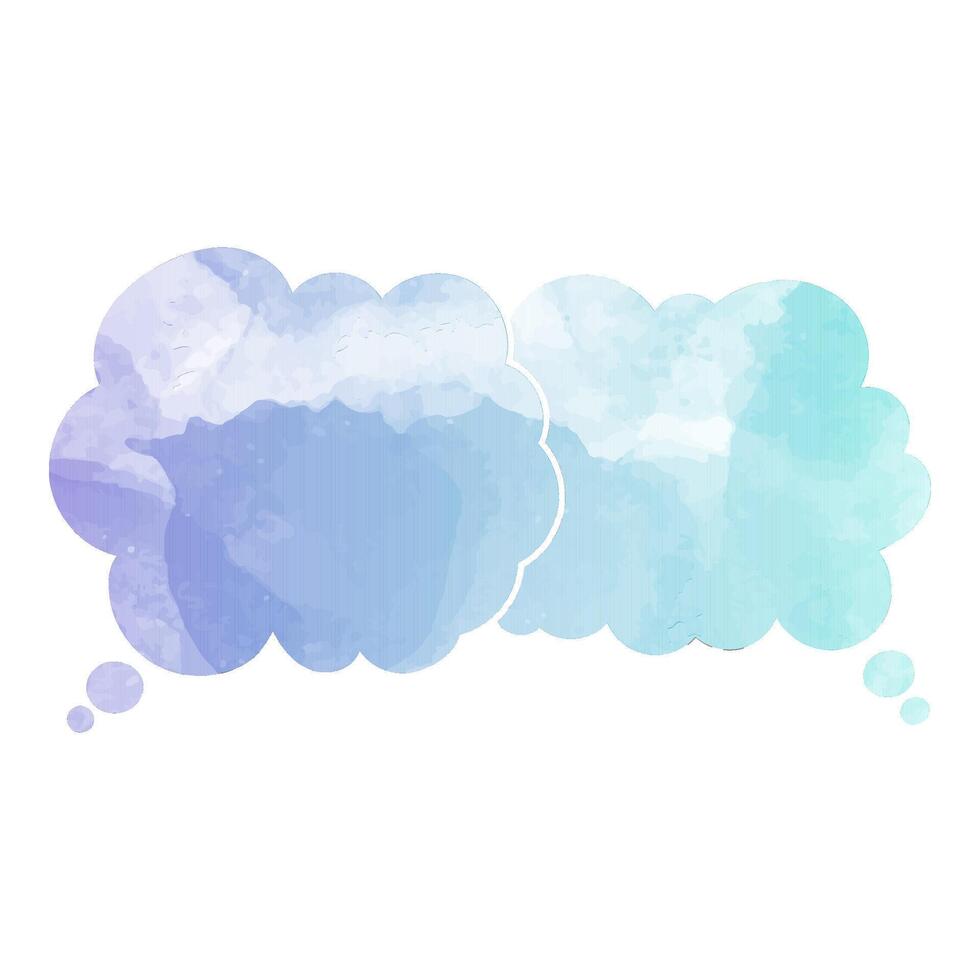 Colorful watercolor speech bubble in shades of blue and purple vector