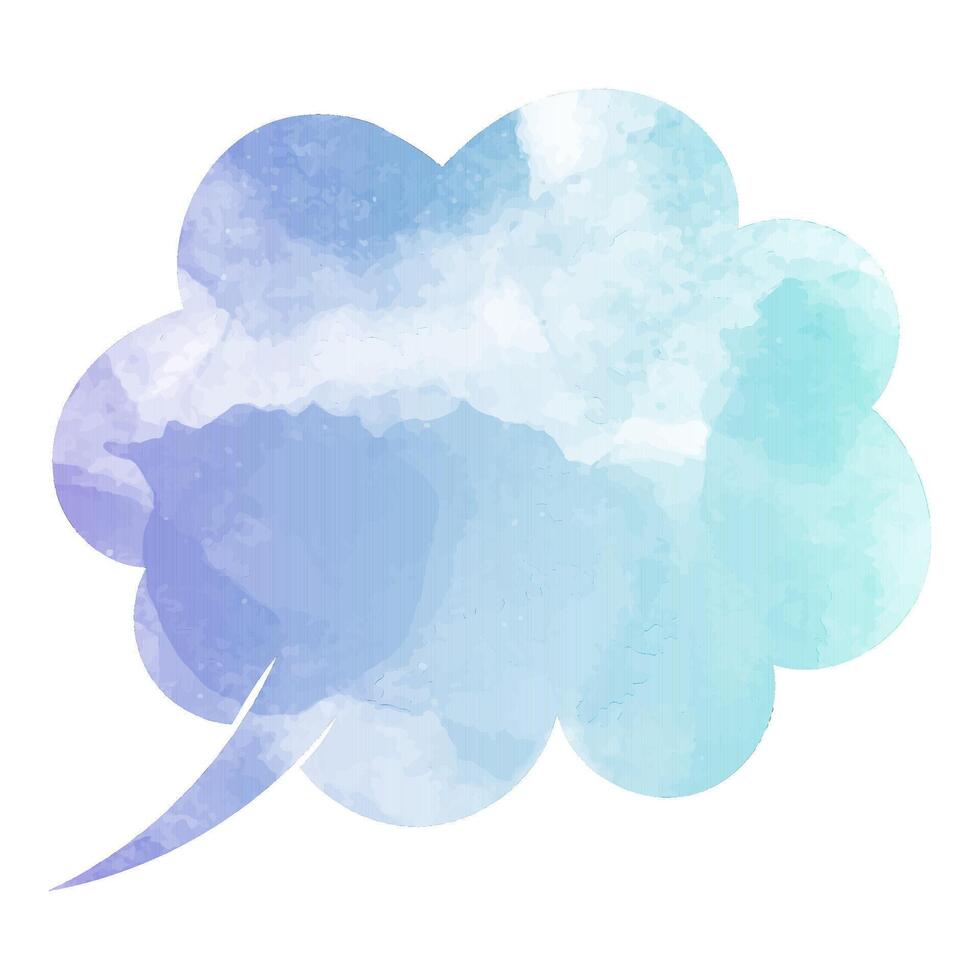 Watercolor speech bubble illustration with soft colors and shapes vector