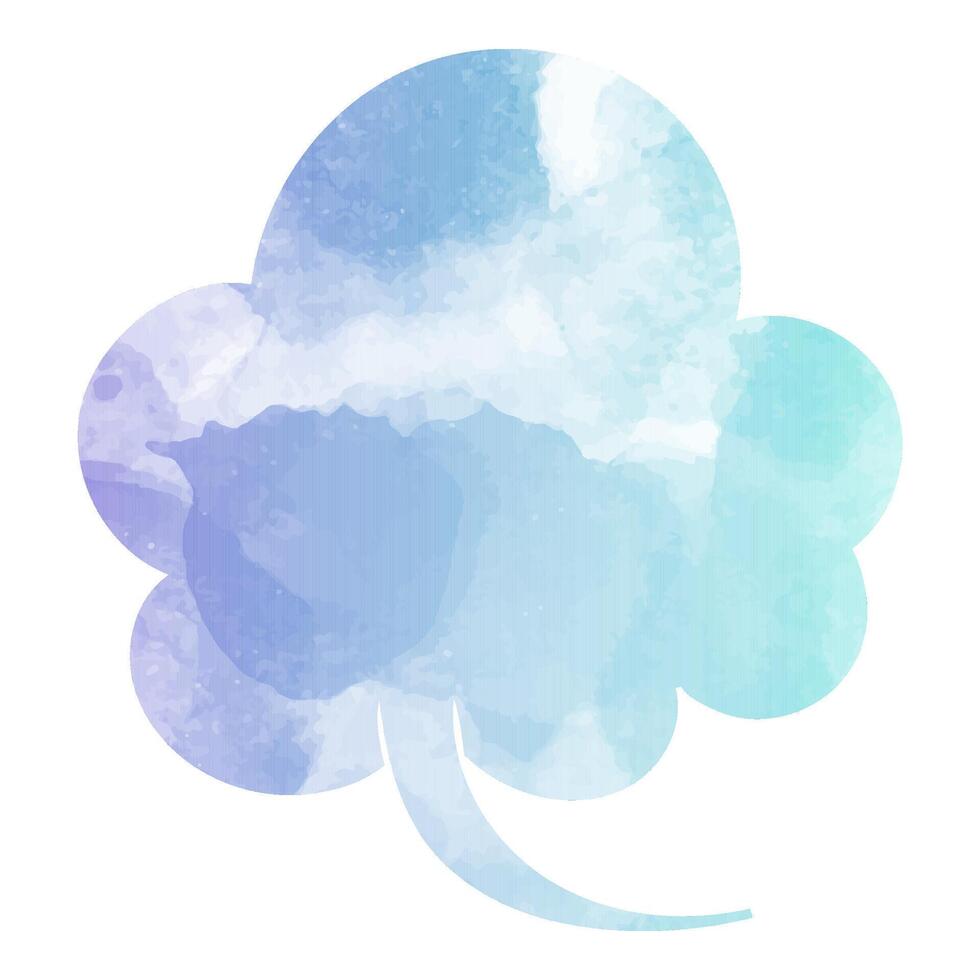 Soft watercolor speech bubble in serene pastel hues above a background vector