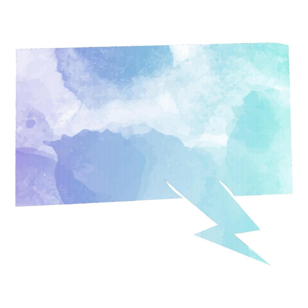 Colorful speech bubble with watercolor texture and design vector