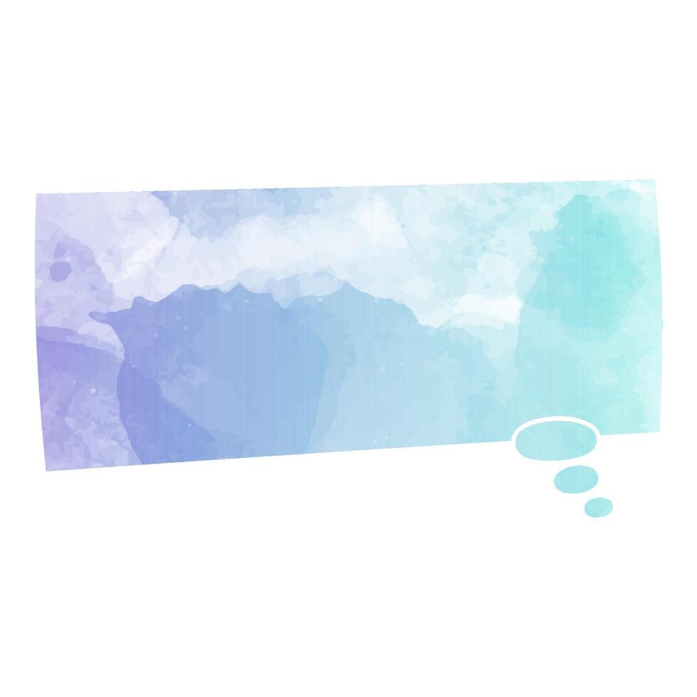 Abstract watercolor speech bubble in calming blue and green tones vector