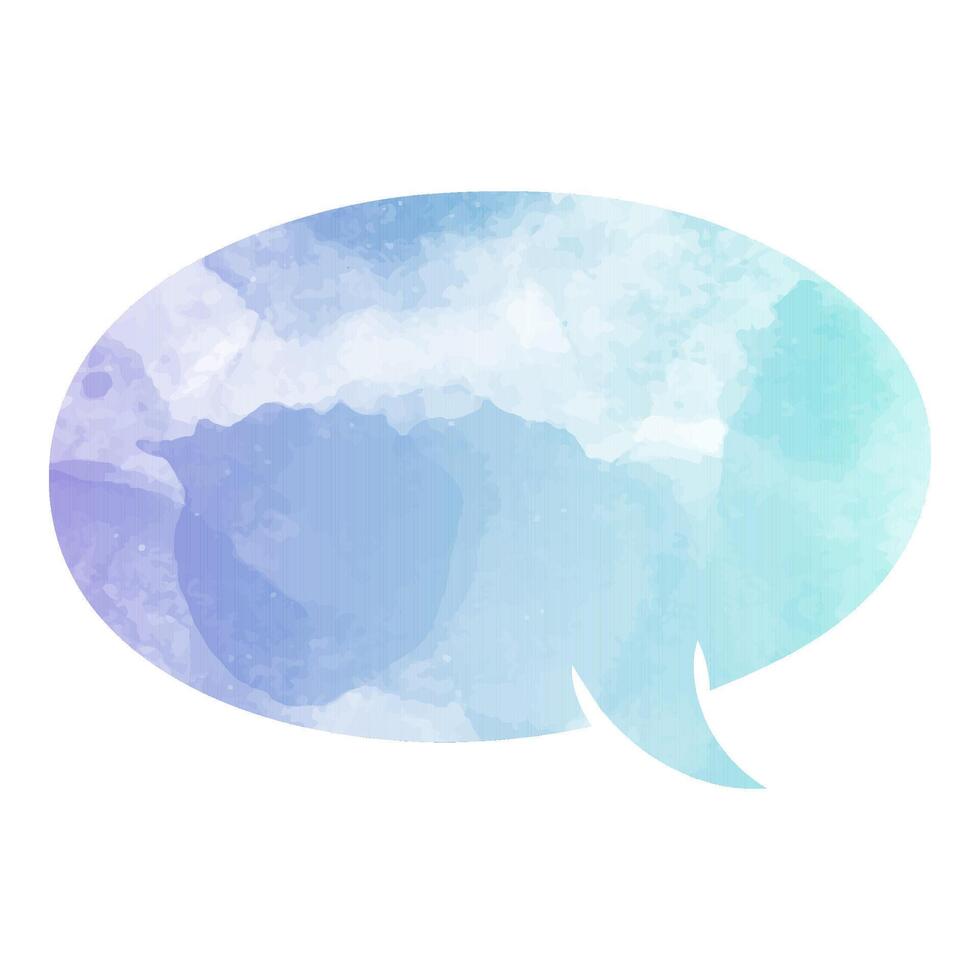 Creative blue watercolor speech bubble design for communication vector