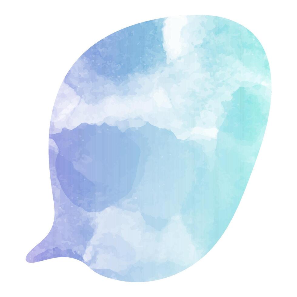 Creative watercolor speech bubble in blue and green tones vector