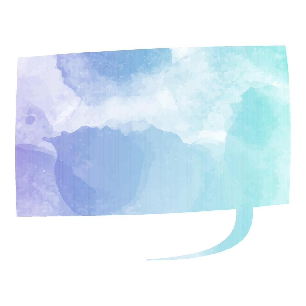 Beautiful abstract watercolor speech bubble with cool colors vector