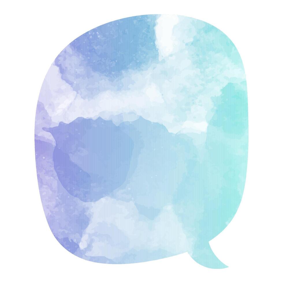 Colorful watercolor speech bubble against a textured backdrop vector
